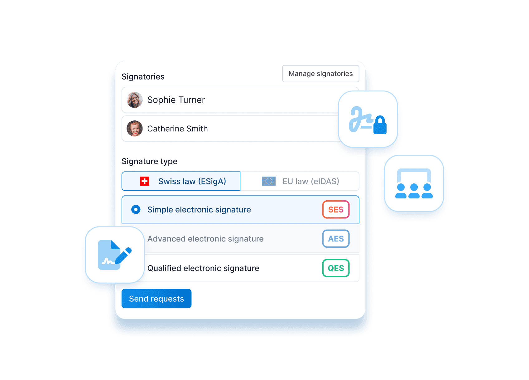 Example of electronic signature directly in a meeting’s minutes.
