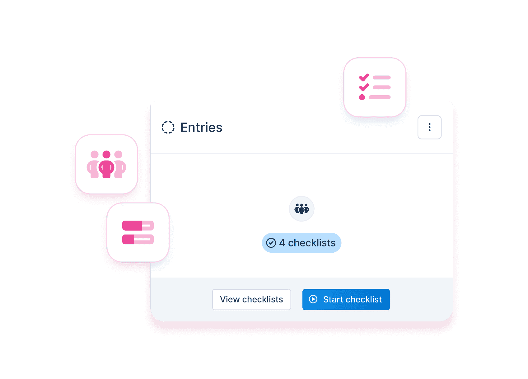 Illustration of the checklist template module, used to standardize recurring business processes.
