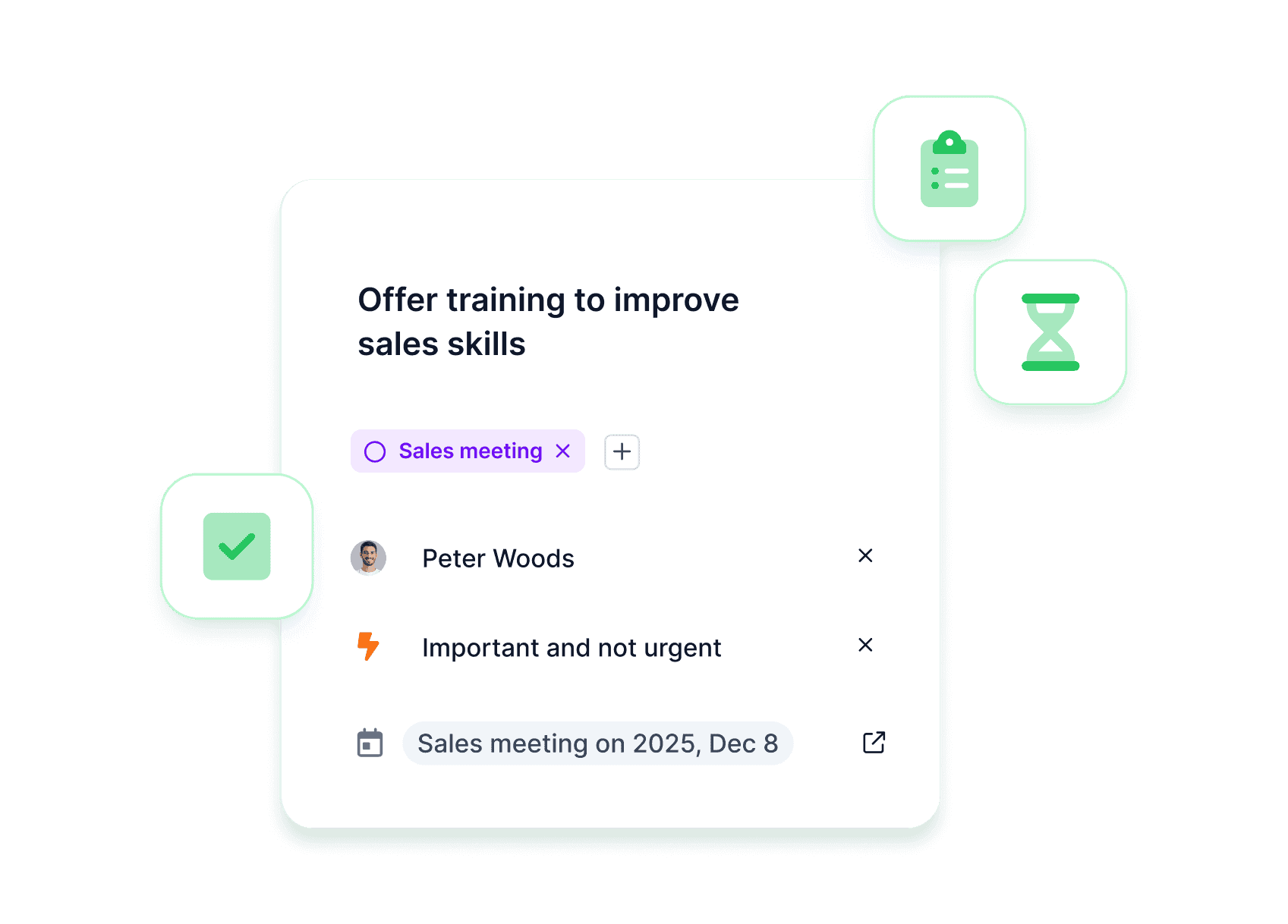 Visual showing task management in WEDO.